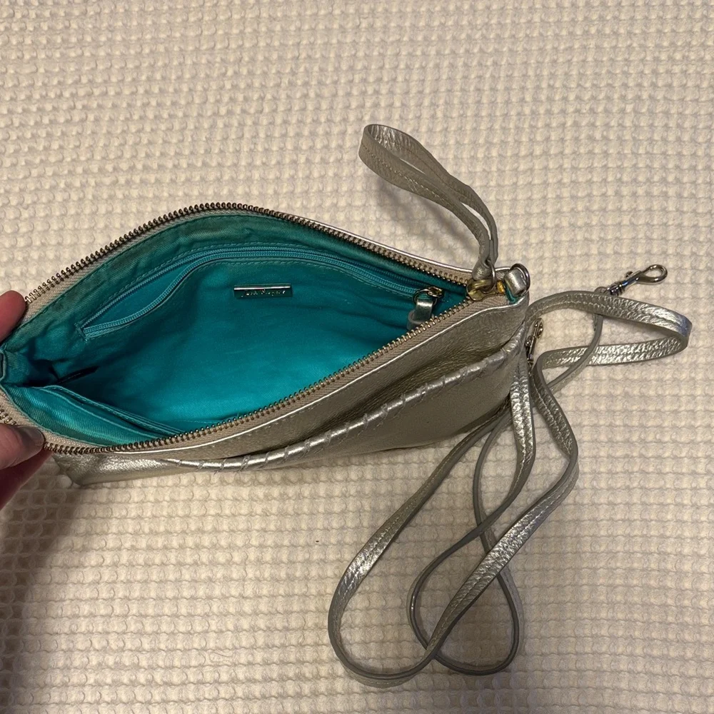 Jack Rogers Metallic Silver Wristlet - Picture 4 of 6